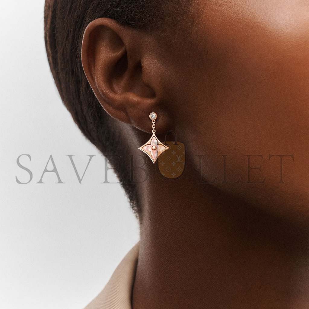 l**is v*t*n color blossom bb star rose gold, pink mother-of-pearl and Di*m*nd earrings q96667